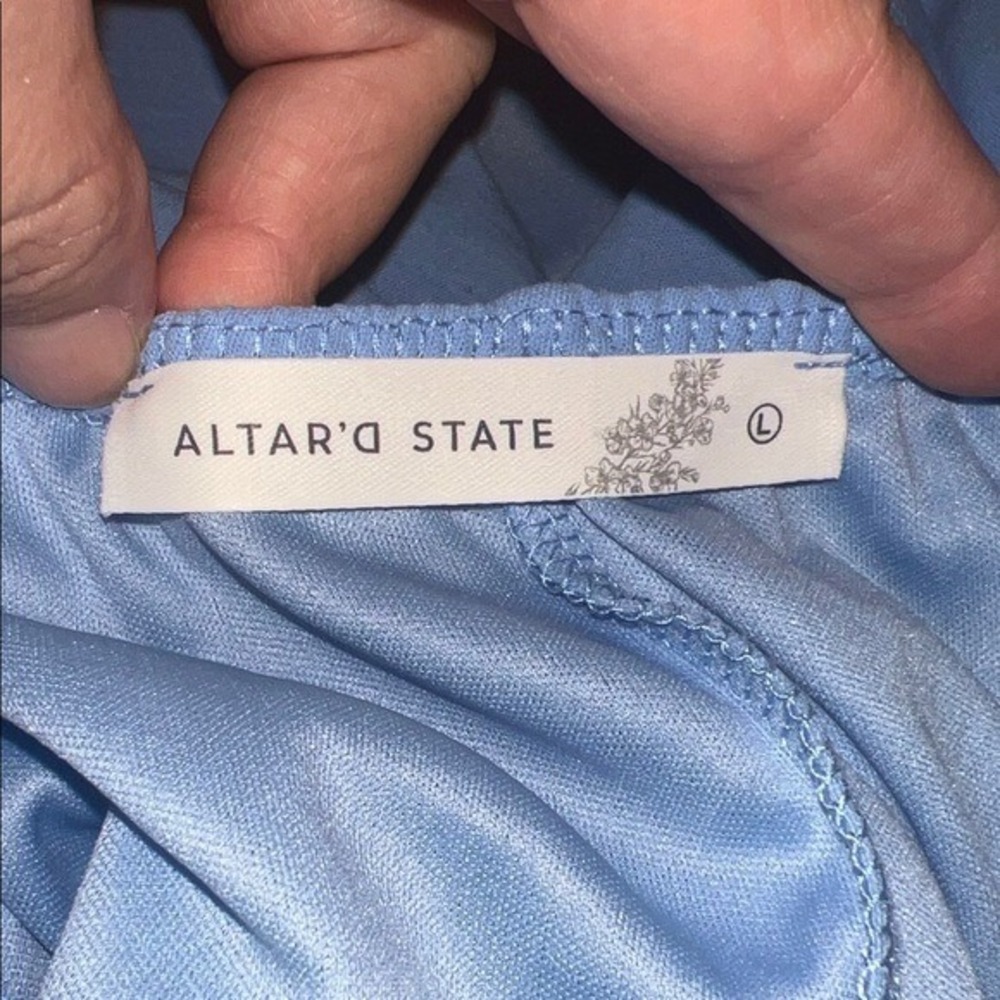 altard state fable tiered mini dress  Size Large baby blue - Picture 10 of 11